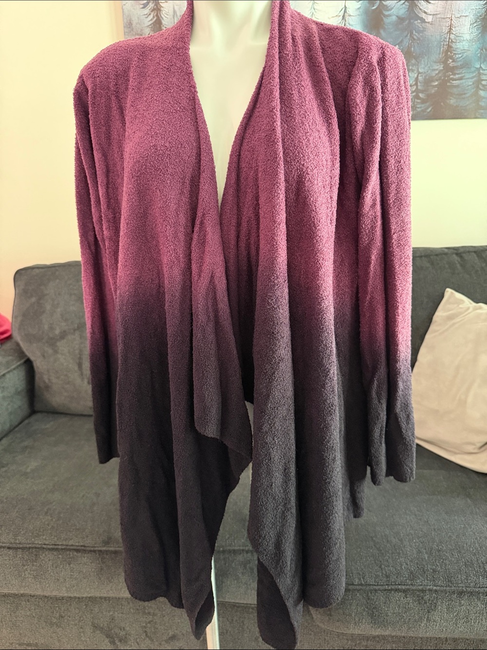 Barefoot Dreams Purple & Black Ombré Cardigan L/XL